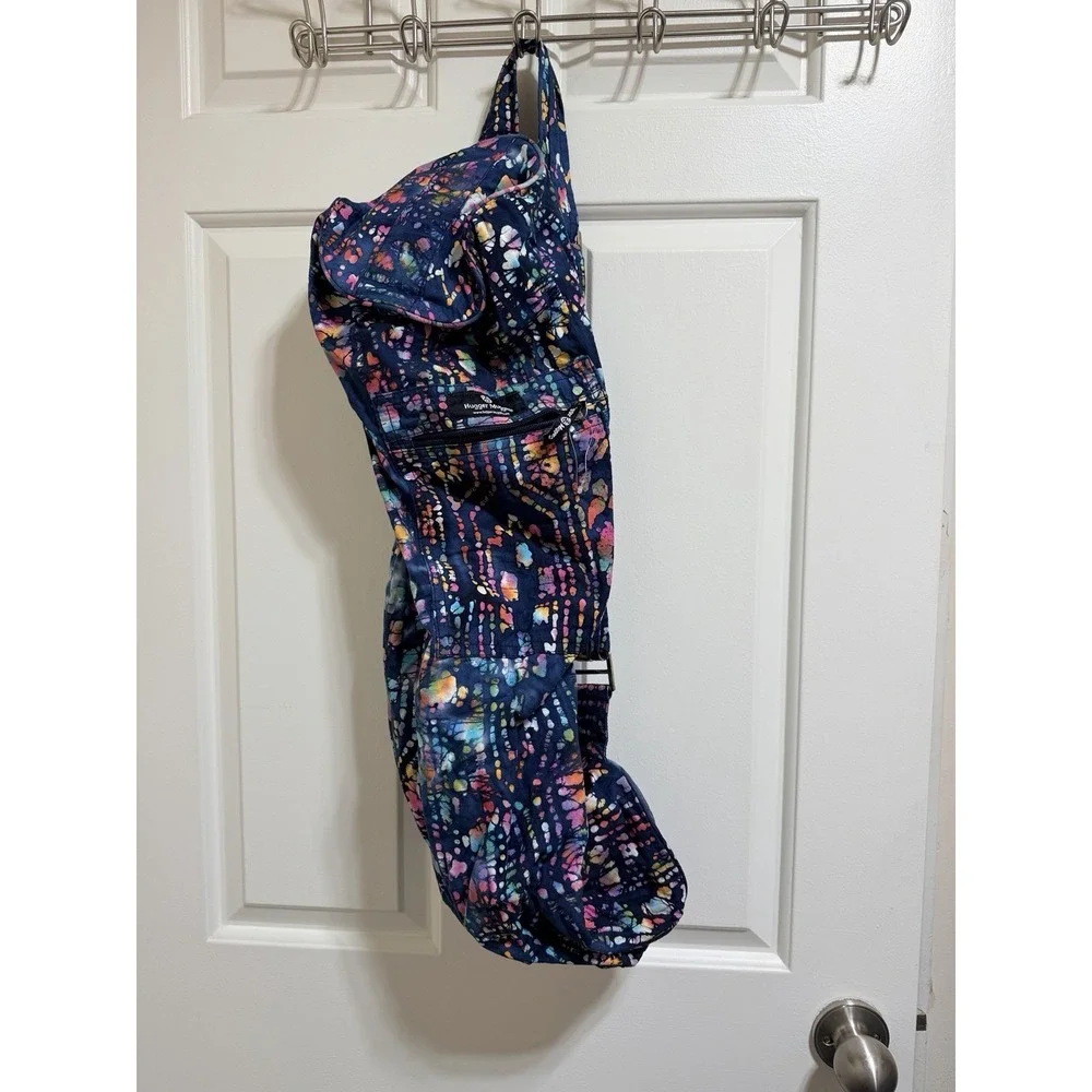Hugger Mugger Yoga Mat Bag Colorful Batik Cotton Two Pocket Zip Up Hippy Artsy